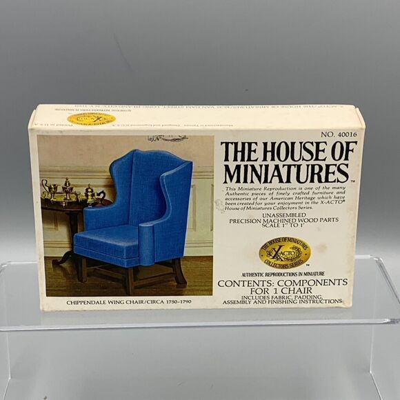 The House of Miniatures Chippendale Wing Chair Dollhouse Kit 40016 X-ACTO Opened - Picture 3 of 10